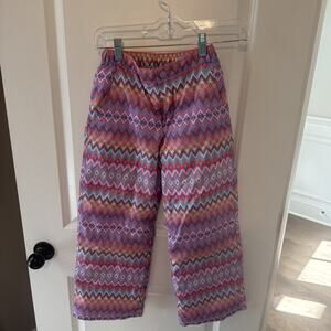 Girls Children Place Ski Pants Chevron Rainbow Size 6/7